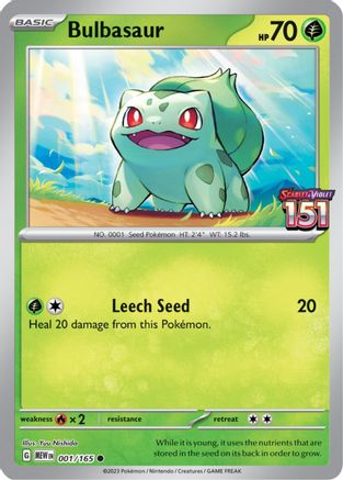 Bulbasaur 001/165 - Promo - Reverse Holofoil
