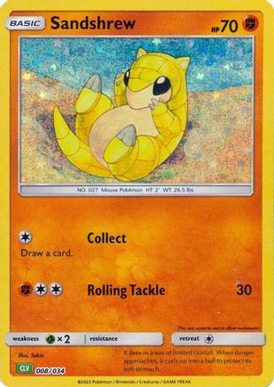 Sandshrew 008/034 - Classic Collection - Holofoil