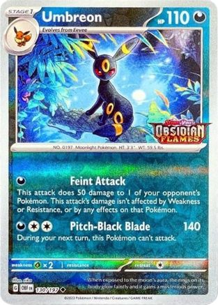 Umbreon (Obsidian Flames Stamped) 130/197 - Promo - Reverse Holofoil