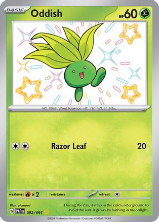 Oddish 092/091 - Shiny Rare - Holofoil