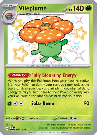 Vileplume 094/091 - Shiny Rare - Holofoil
