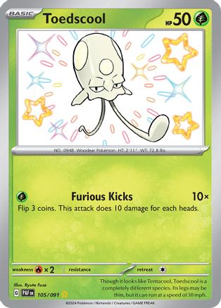 Toedscool 105/091 - Shiny Rare - Holofoil