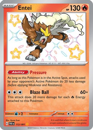 Entei 112/091 - Shiny Rare - Holofoil
