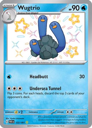 Wugtrio 122/091 - Shiny Rare - Holofoil