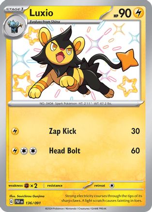 Luxio 136/091 - Shiny Rare - Holofoil