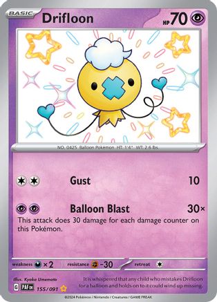 Drifloon 155/091 - Shiny Rare - Holofoil