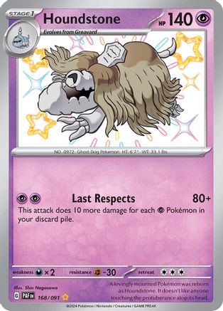 Houndstone 168/091 - Shiny Rare - Holofoil