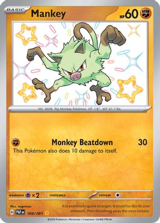 Mankey 169/091 - Shiny Rare - Holofoil