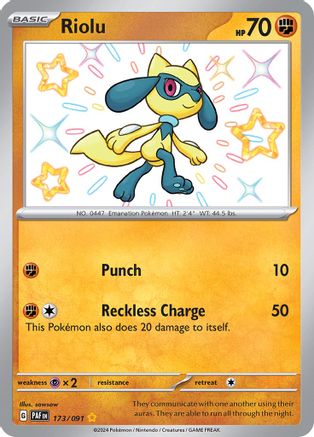 Riolu 173/091 - Shiny Rare - Holofoil
