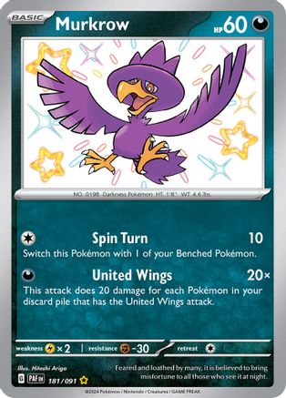 Murkrow 181/091 - Shiny Rare - Holofoil