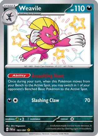Weavile 183/091 - Shiny Rare - Holofoil