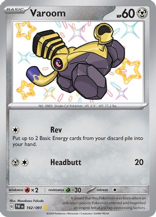 Varoom 192/091 - Shiny Rare - Holofoil