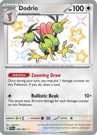 Dodrio 200/091 - Shiny Rare - Holofoil