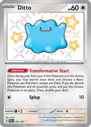 Ditto 201/091 - Shiny Rare - Holofoil