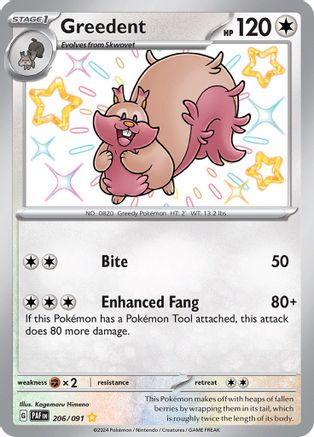 Greedent 206/091 - Shiny Rare - Holofoil