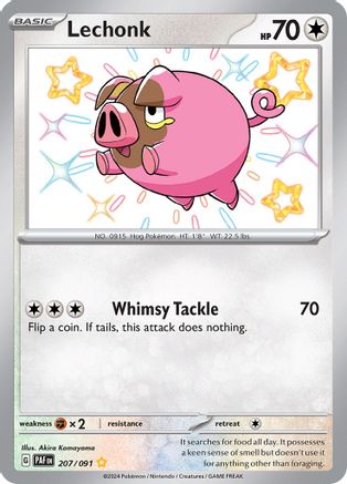 Lechonk 207/091 - Shiny Rare - Holofoil