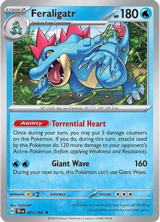 Feraligatr 041/162 - Rare - Holofoil