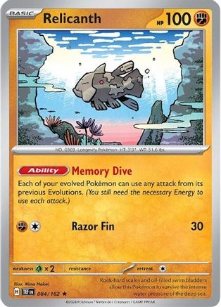 Relicanth 084/162 - Rare - Holofoil