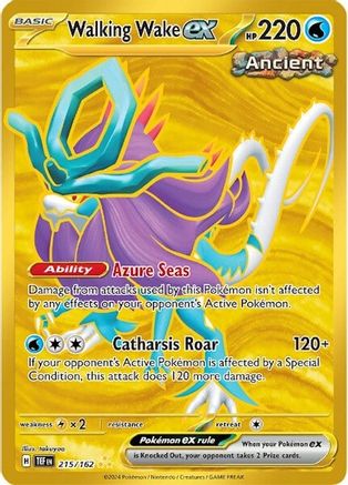 Walking Wake ex 215/162 - Hyper Rare - Holofoil
