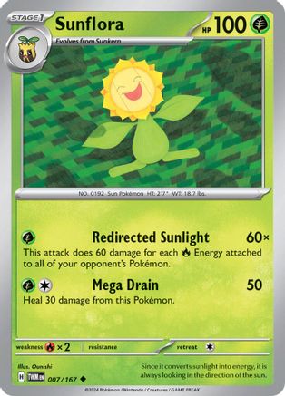 Sunflora 007/167 - Uncommon - Reverse Holofoil