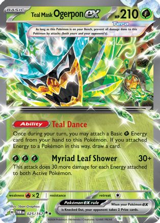 Teal Mask Ogerpon ex 025/167 - Double Rare - Holofoil