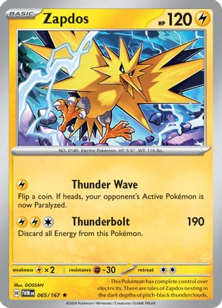Zapdos 065/167 - Rare - Reverse Holofoil