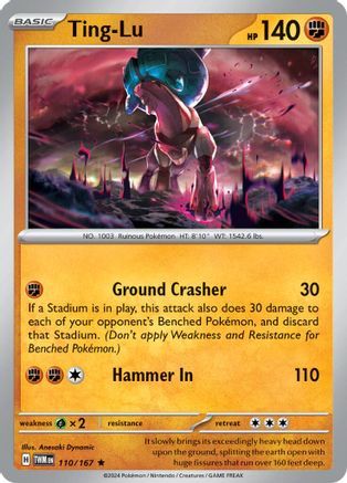 Ting-Lu 110/167 - Rare - Reverse Holofoil