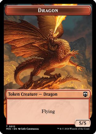 Dragon (Ripple Foil) // Copy Double-Sided Token (M3C-12 // 1) - Commander: Modern Horizons 3 Foil