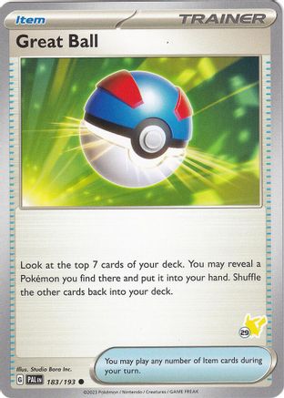 Great Ball - Pikachu 29 183 - Common
