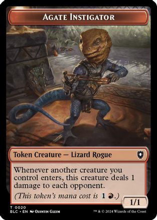 Agate Instigator // Rabbit Double-Sided Token (BLC-20 // 3) - Commander: Bloomburrow
