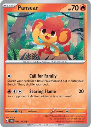 Pansear 021/142 - Common - Reverse Holofoil