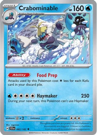 Crabominable 042/142 - Uncommon - Reverse Holofoil