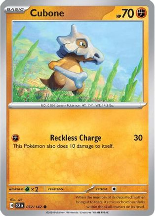 Cubone 072/142 - Common - Reverse Holofoil