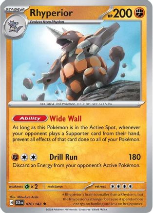 Rhyperior 076/142 - Rare - Reverse Holofoil