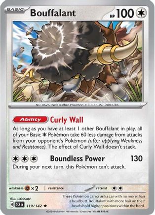 Bouffalant 119/142 - Rare - Reverse Holofoil