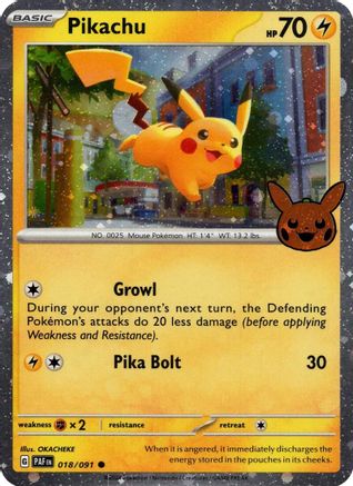 Pikachu 018/091 - Holo Rare - Holofoil