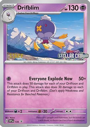 Drifblim 135 - Promo - Reverse Holofoil