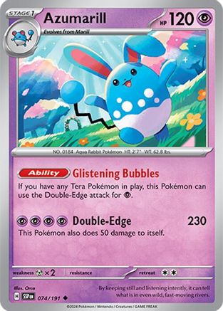 Azumarill 074/191 - Uncommon - Reverse Holofoil