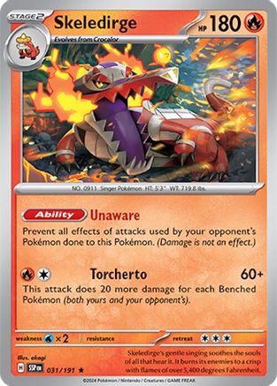 Skeledirge 031/191 - Rare - Holofoil