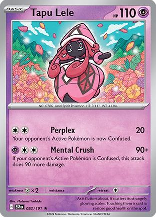 Tapu Lele 092/191 - Rare - Reverse Holofoil