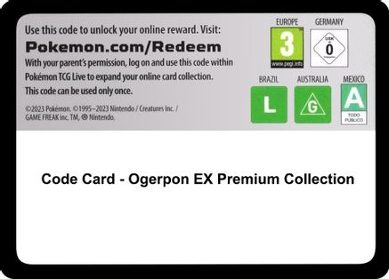 Code Card - Ogerpon EX Premium Collection - Code Card