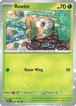 Rowlet (Cosmos Holo) (013/197) - Miscellaneous Cards & Products Holofoil