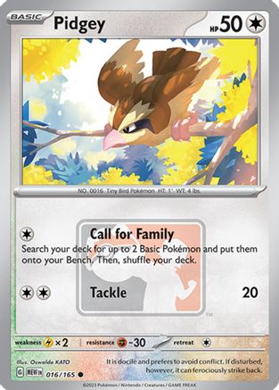Pidgey 016/165 - Common - Reverse Holofoil