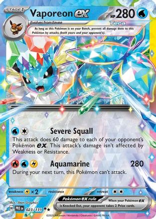 Vaporeon ex 023/131 - Double Rare - Holofoil