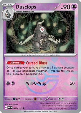 Dusclops (Poke Ball Pattern) 036/131 - Common - Holofoil