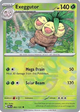 Exeggutor (Master Ball Pattern) 002/131 - Uncommon - Holofoil