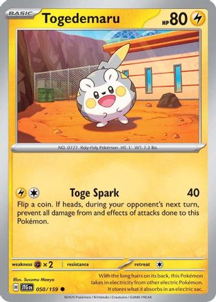 Togedemaru 050/159 - Common - Reverse Holofoil
