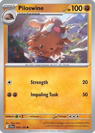 Piloswine 078/159 - Common - Reverse Holofoil