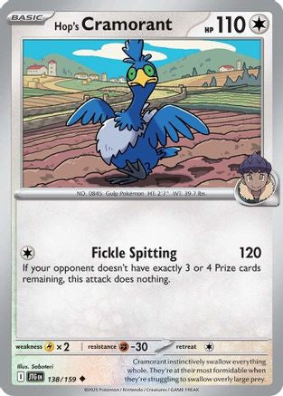 Hop's Cramorant 138/159 - Uncommon - Reverse Holofoil