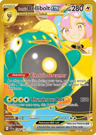 Iono's Bellibolt ex 188/159 - Hyper Rare - Holofoil
